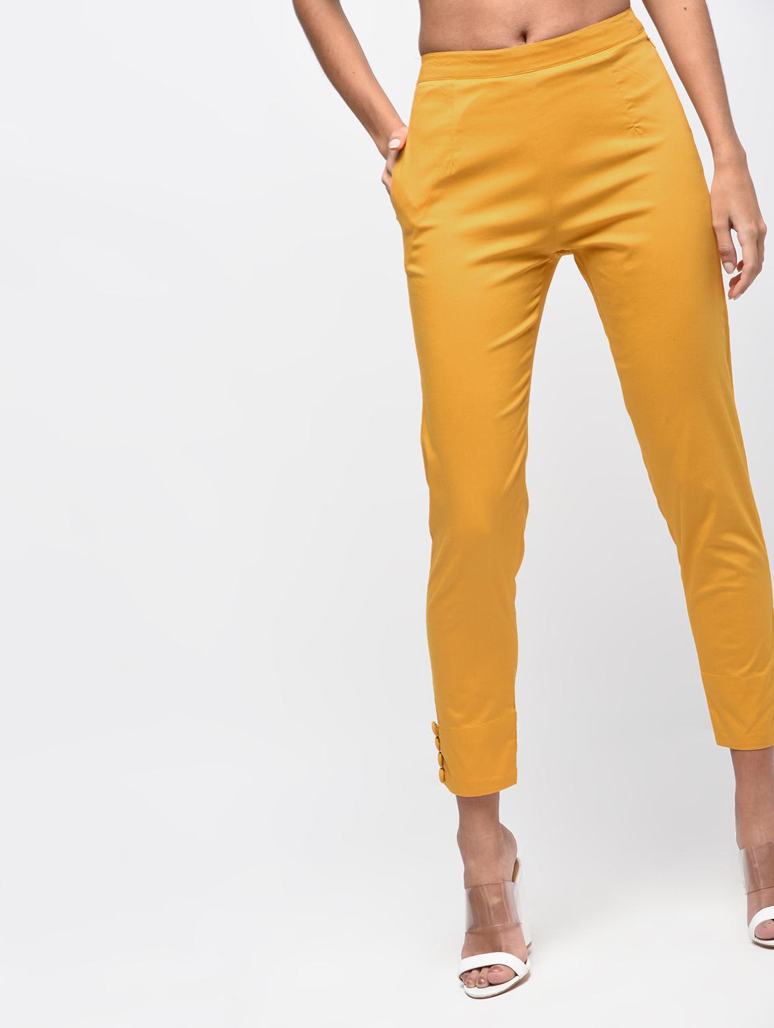 button detail flat front trousers - 15923499 - Zoom Image - 2