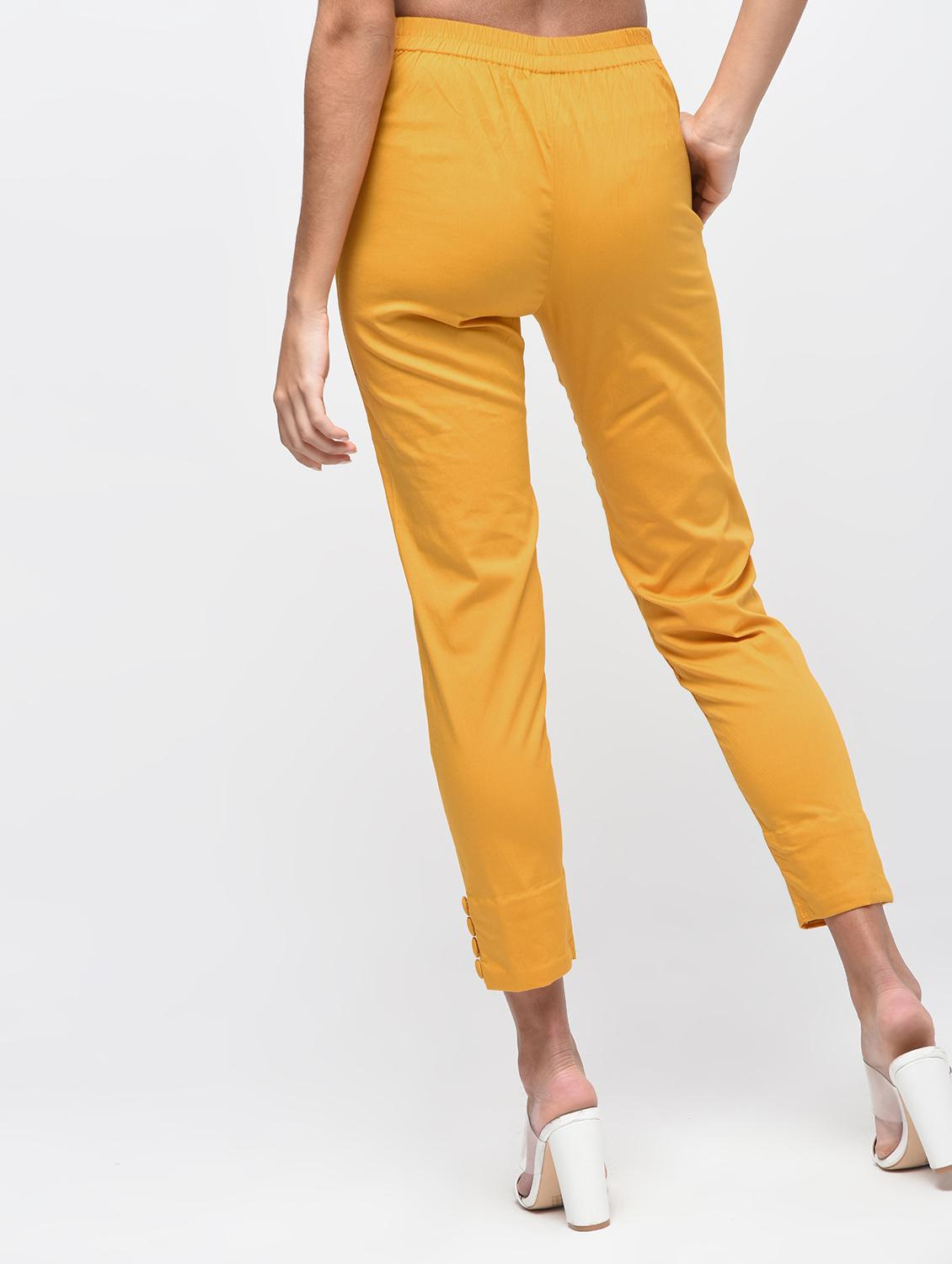 button detail flat front trousers - 15923499 - Zoom Image - 4
