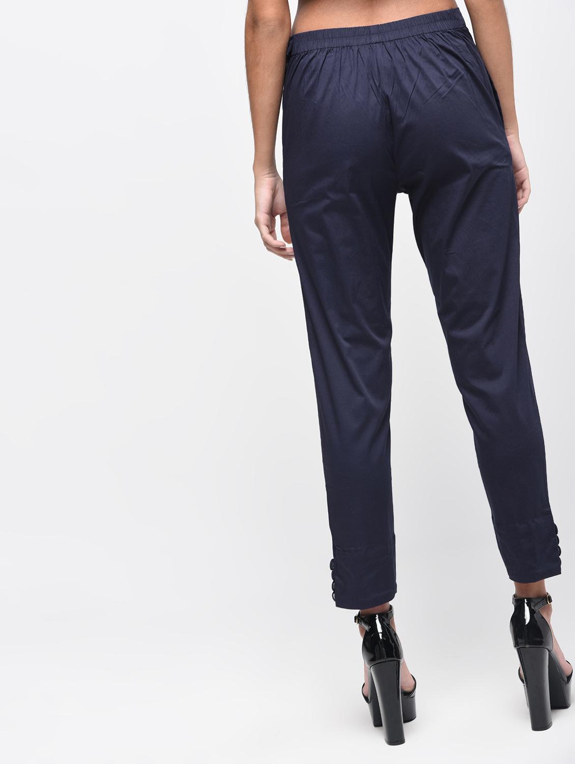 button detail flat front trousers - 15923500 - Zoom Image - 4