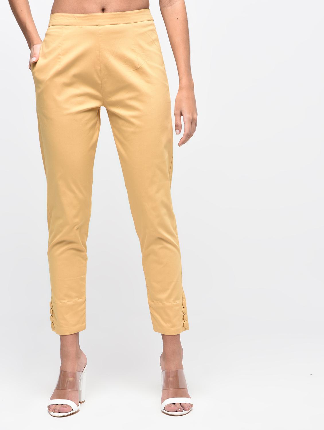 button detail flat front trousers - 15923503 - Zoom Image - 1