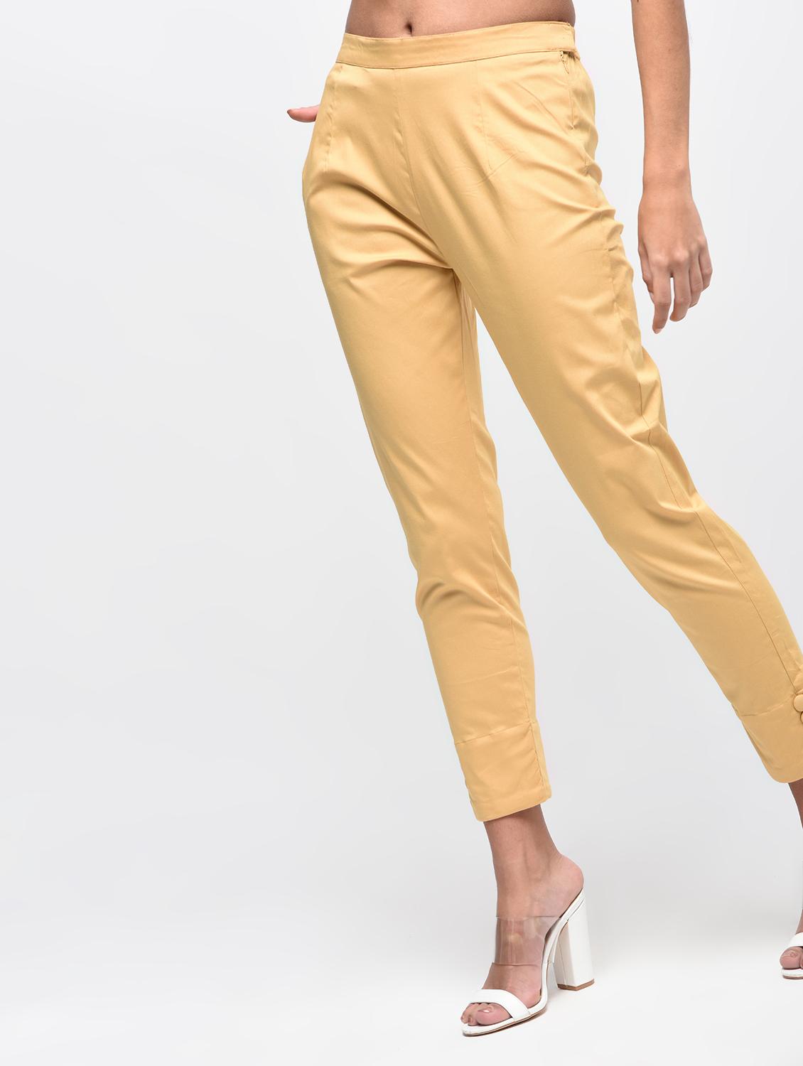 button detail flat front trousers - 15923503 - Zoom Image - 2