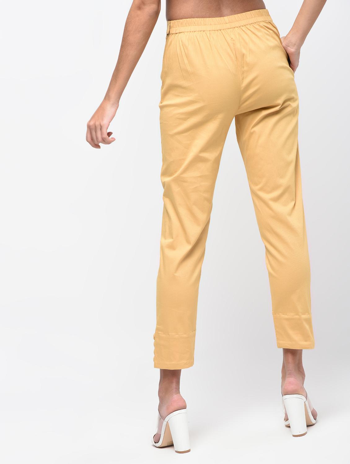 button detail flat front trousers - 15923503 - Zoom Image - 3