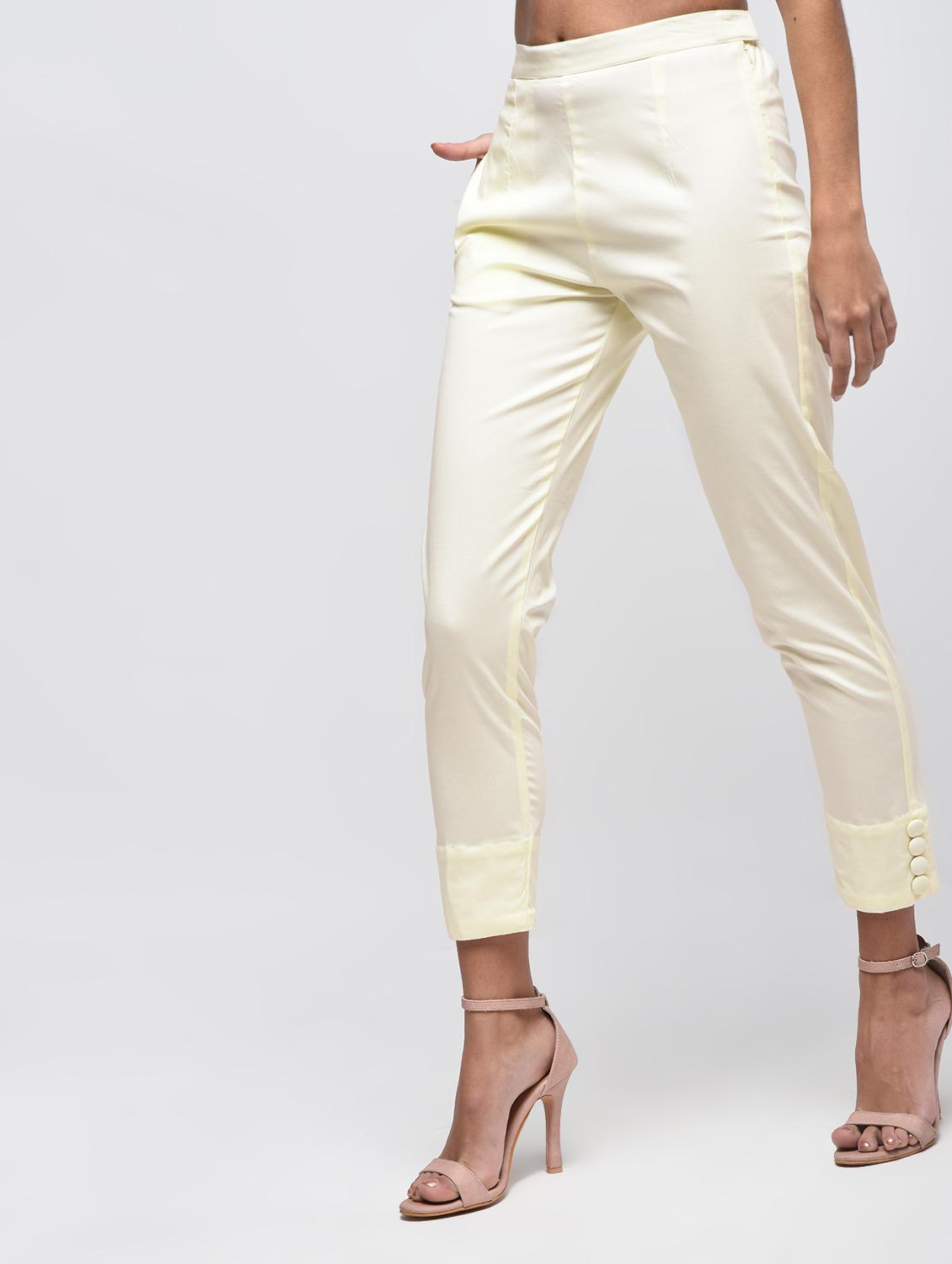 button detail flat front trousers - 15923505 - Zoom Image - 3