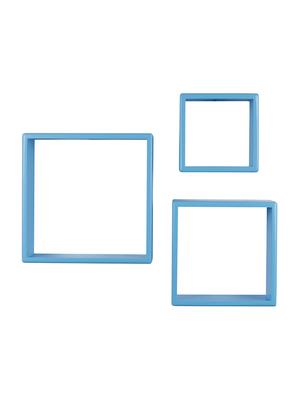 wooden cube wall shelves set of 3 engineered wood (turquoise) - 15923653 - Standard Image - 2