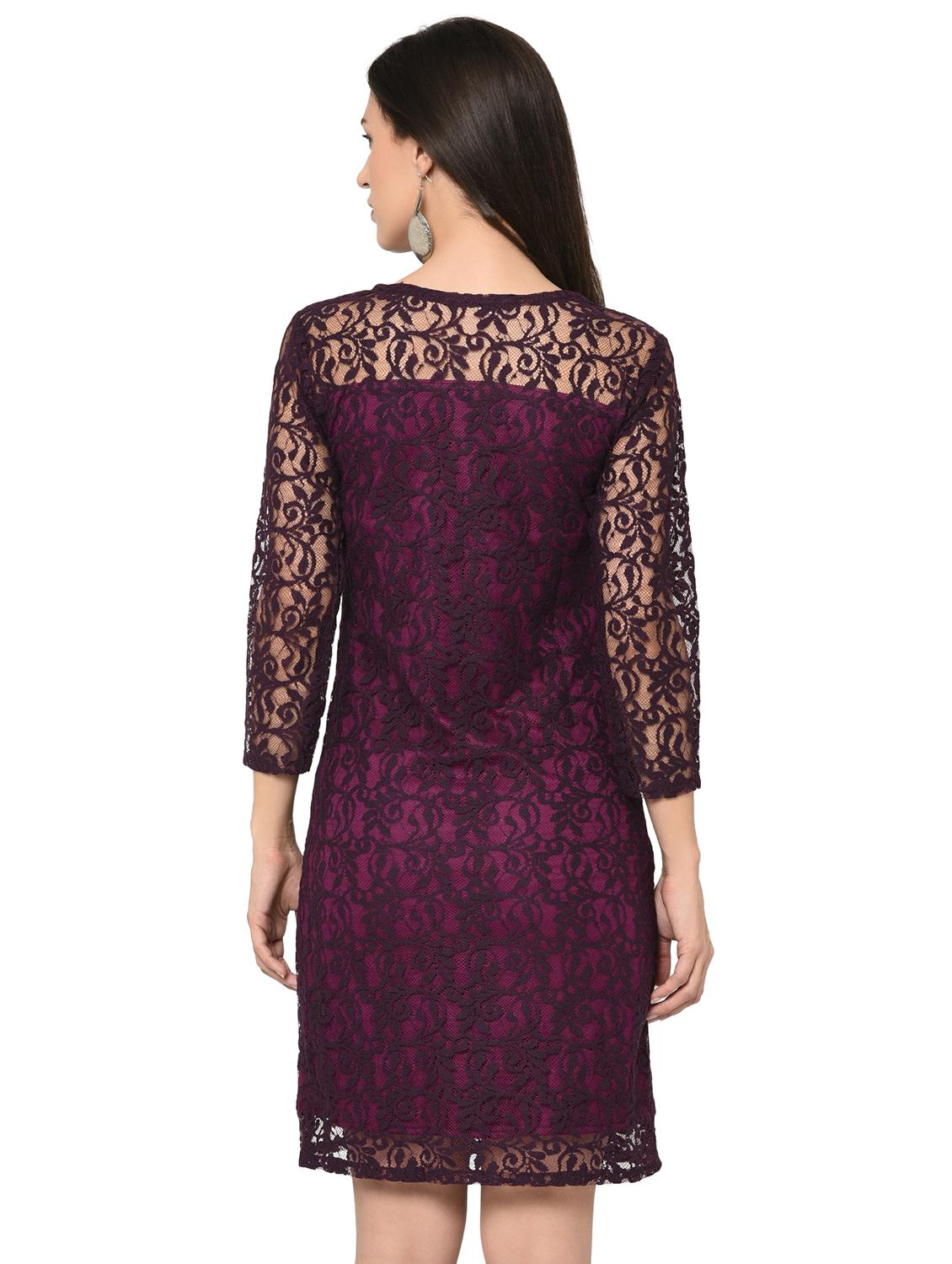 floral laced sheath dress - 15923984 - Zoom Image - 3