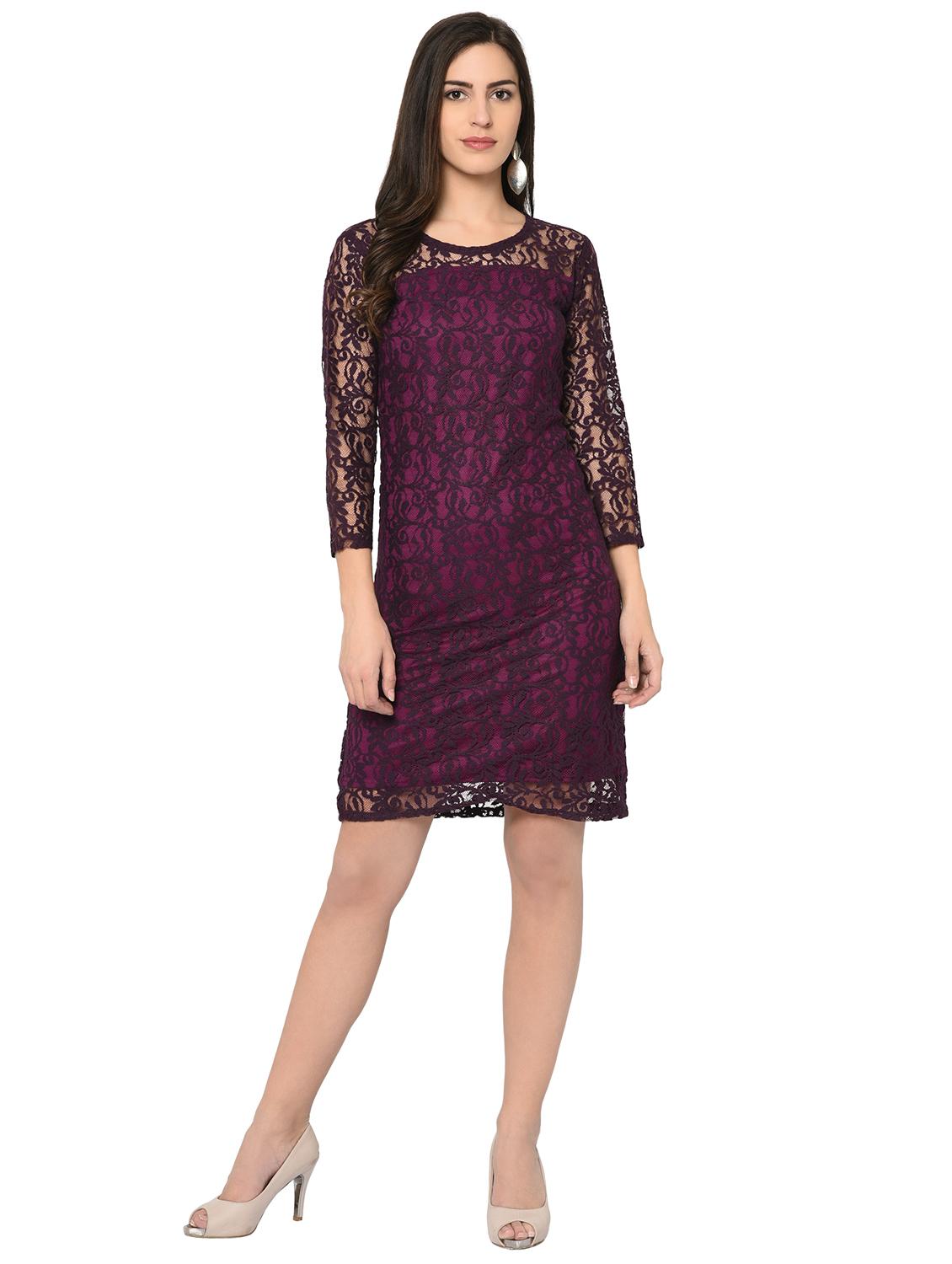floral laced sheath dress - 15923984 - Zoom Image - 4