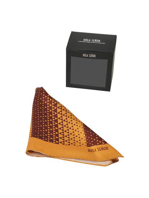 orange and dark brown silk pocketsquare - 15924077 - Standard Image - 1