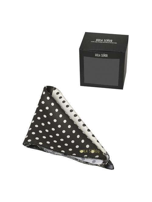 black & white silk pocketsquare - 15924078 - Standard Image - 1