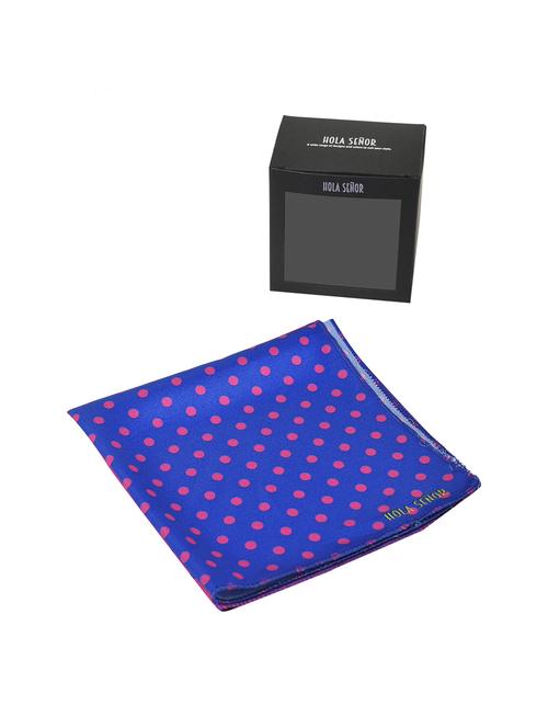 cobalt blue and pink silk pocketsquare - 15924081 - Standard Image - 1