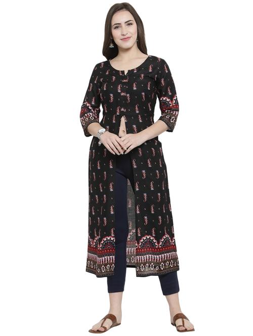 high slit printed kurta - 15924301 - Standard Image - 1