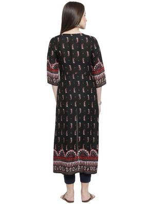 high slit printed kurta - 15924301 - Standard Image - 3