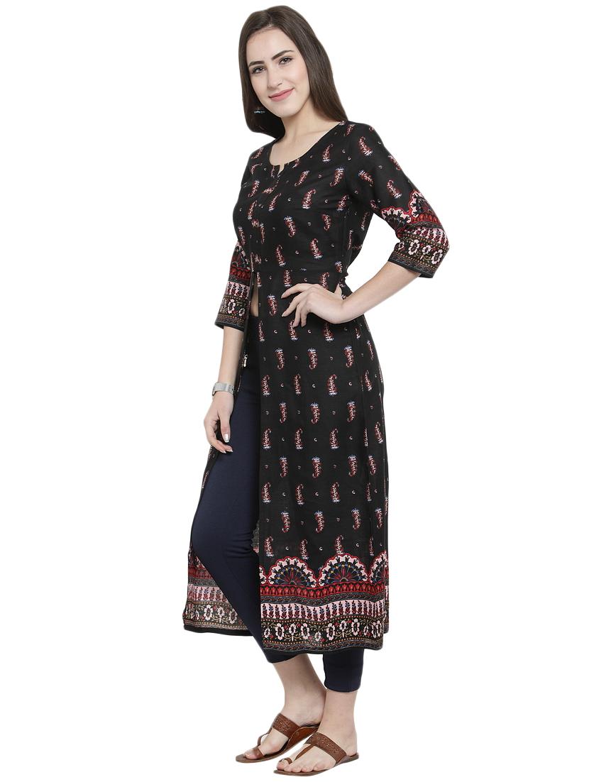 high slit printed kurta - 15924301 - Zoom Image - 2