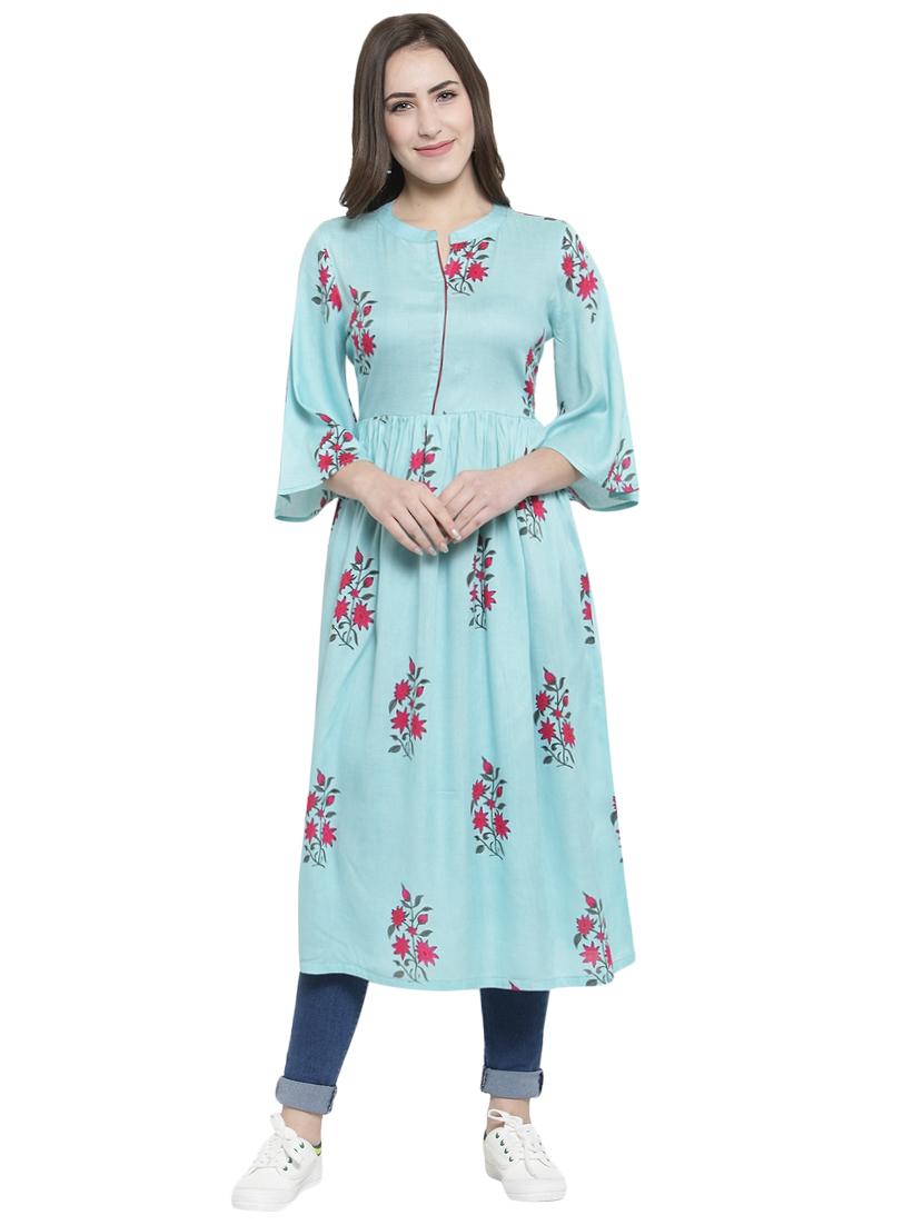 flared printed kurta - 15924305 - Zoom Image - 1