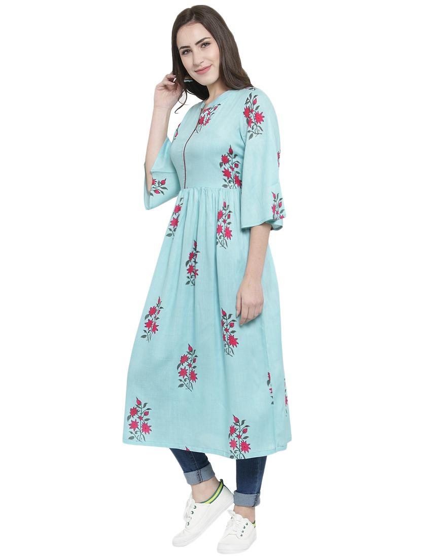 flared printed kurta - 15924305 - Zoom Image - 2