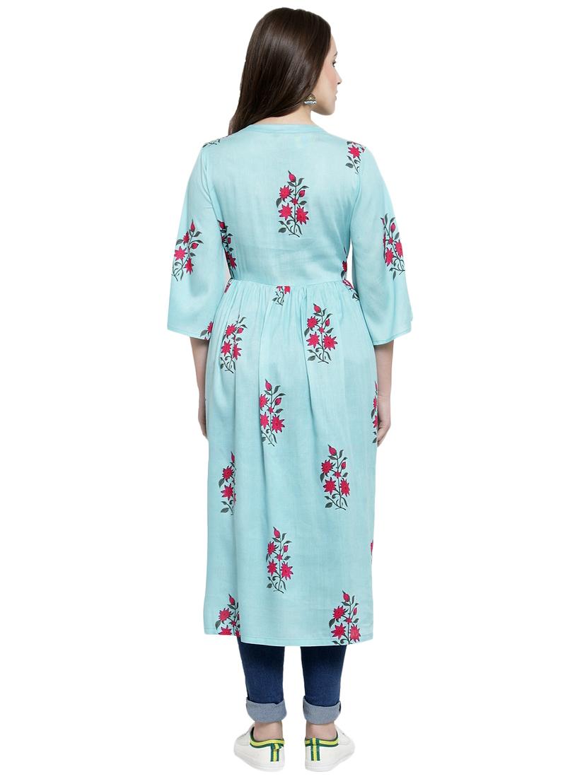 flared printed kurta - 15924305 - Zoom Image - 3