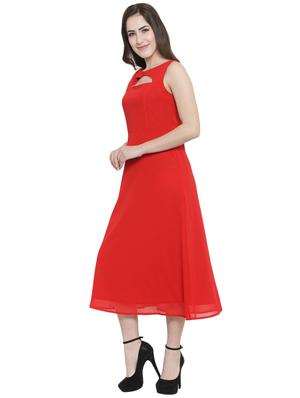 cut out neck a-line dress - 15924316 - Standard Image - 2