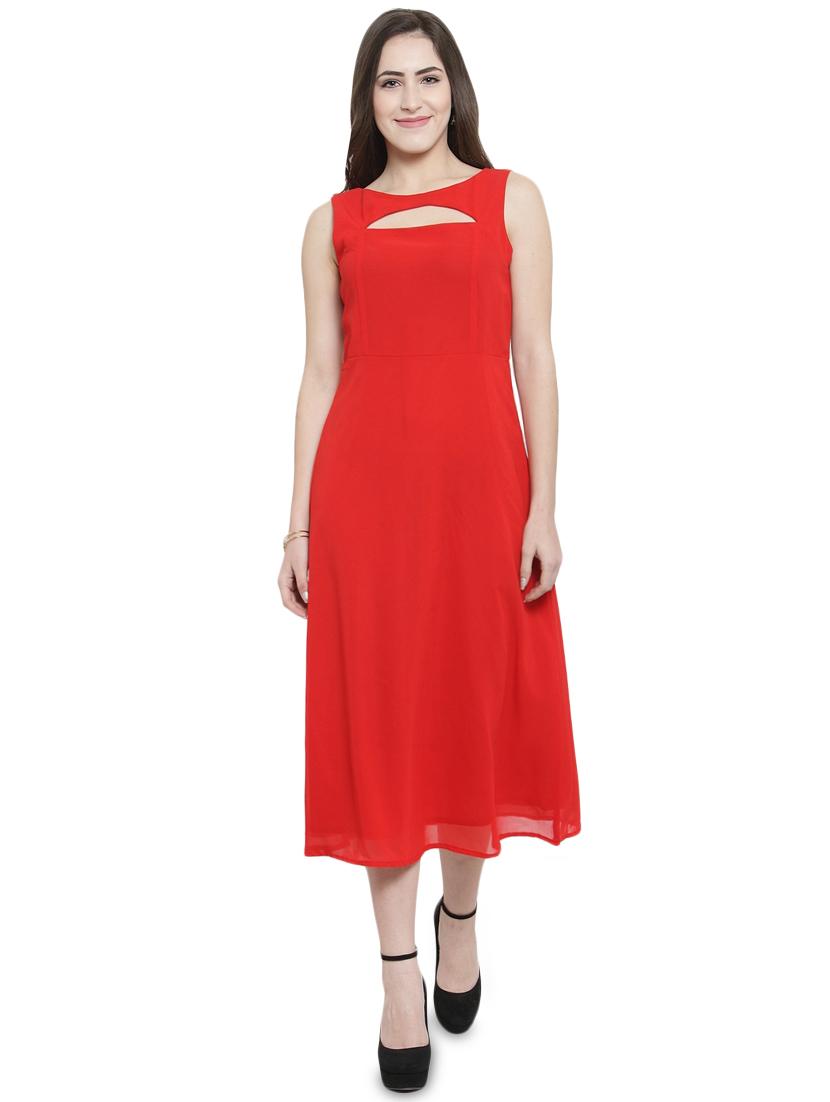 cut out neck a-line dress - 15924316 - Zoom Image - 1