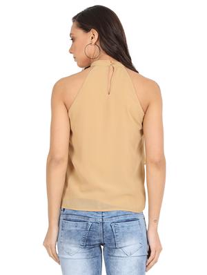 halter neck ruffle overlay top - 15924709 - Standard Image - 4
