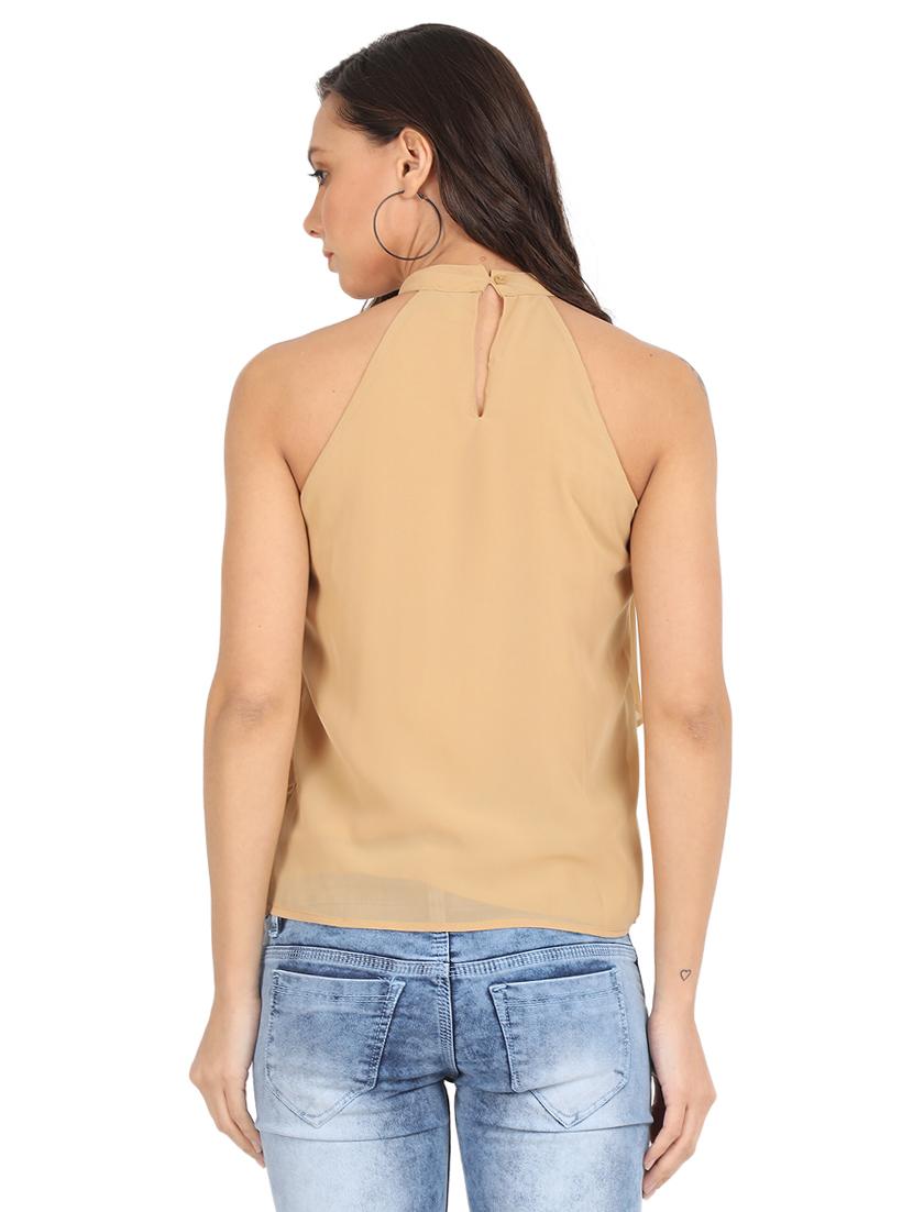 halter neck ruffle overlay top - 15924709 - Zoom Image - 4
