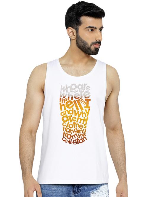 white printed vest - 15924727 - Standard Image - 1
