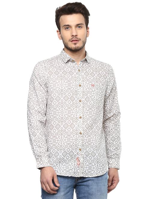 white printed casual shirt - 15924754 - Standard Image - 1