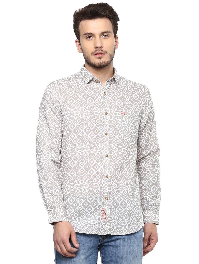 white printed casual shirt - 15924754 - Zoom Image - 1