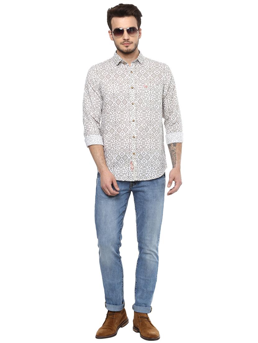 white printed casual shirt - 15924754 - Zoom Image - 4