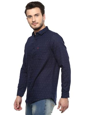 blue printed casual shirt - 15924756 - Standard Image - 2