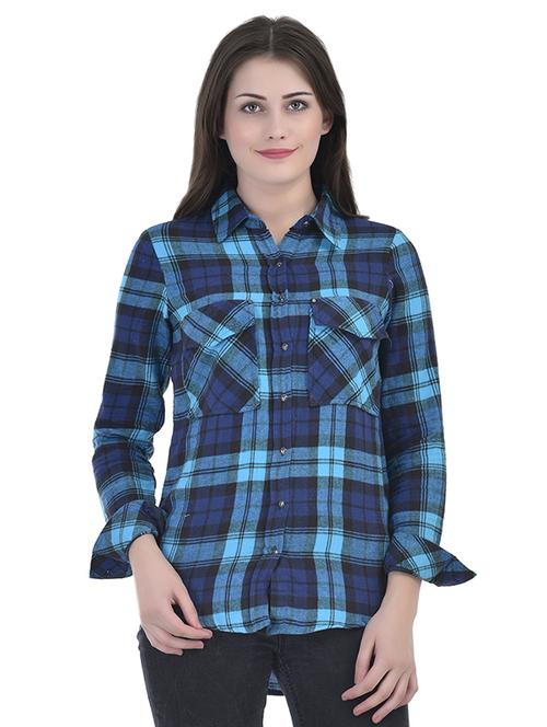 checkered double pocket detail shirt - 15924872 - Standard Image - 1