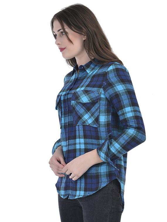 checkered double pocket detail shirt - 15924872 - Zoom Image - 2