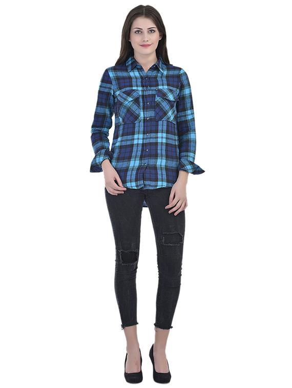 checkered double pocket detail shirt - 15924872 - Zoom Image - 4