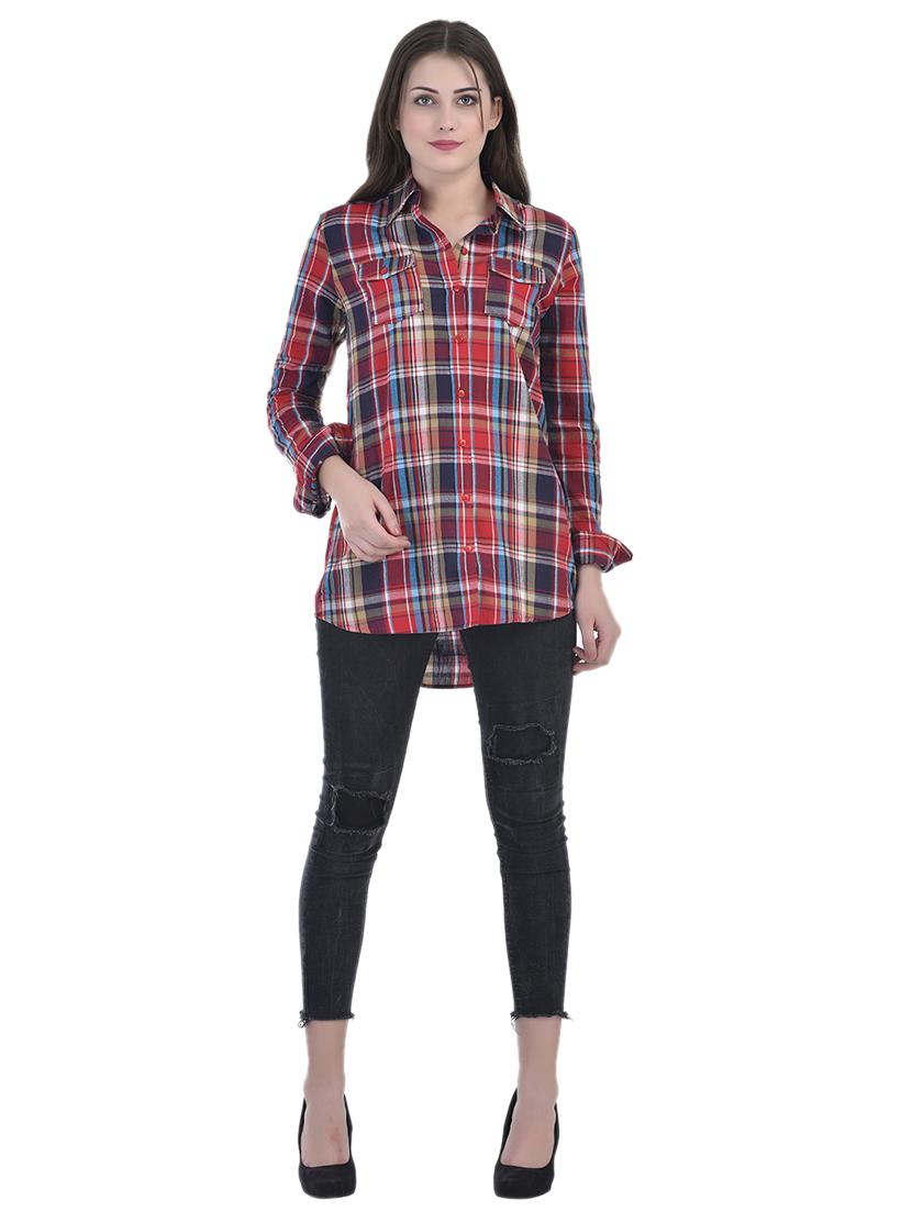 checkered double pocket detail shirt - 15924876 - Zoom Image - 4