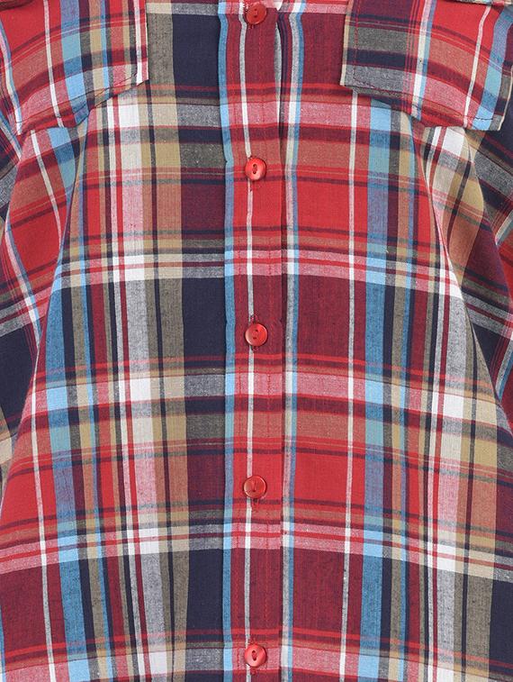 checkered double pocket detail shirt - 15924876 - Zoom Image - 5