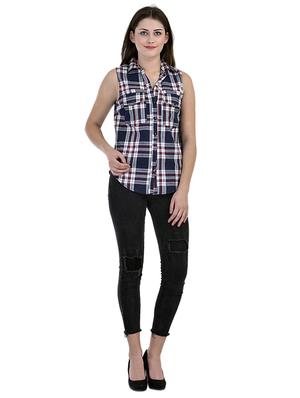 checkered sleeveless shirt - 15924881 - Standard Image - 4