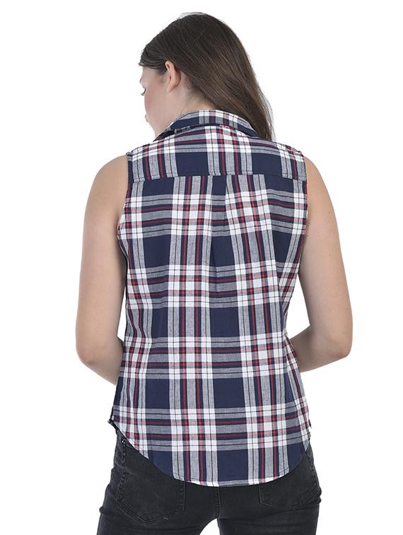 checkered sleeveless shirt - 15924881 - Zoom Image - 3