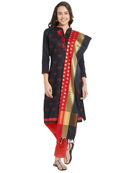 embroidered unstitched pant suit - 15925250 - Standard Image - 1