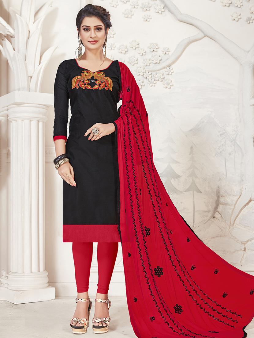 embroidered unstitched churidaar suit - 15925262 - Zoom Image - 1