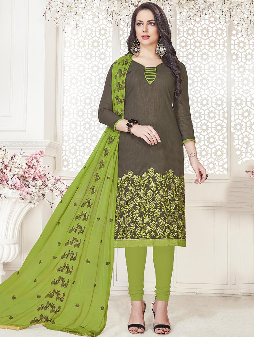 embroidered unstitched churidaar suit - 15925271 - Zoom Image - 1