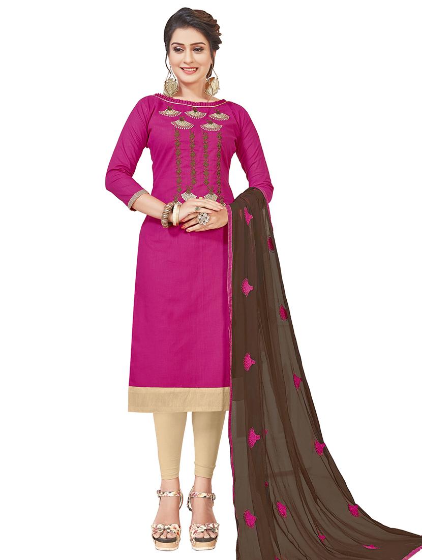 embroidered unstitched churidaar suit - 15925282 - Zoom Image - 1