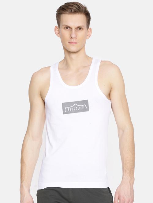 white printed vest - 15925373 - Standard Image - 1