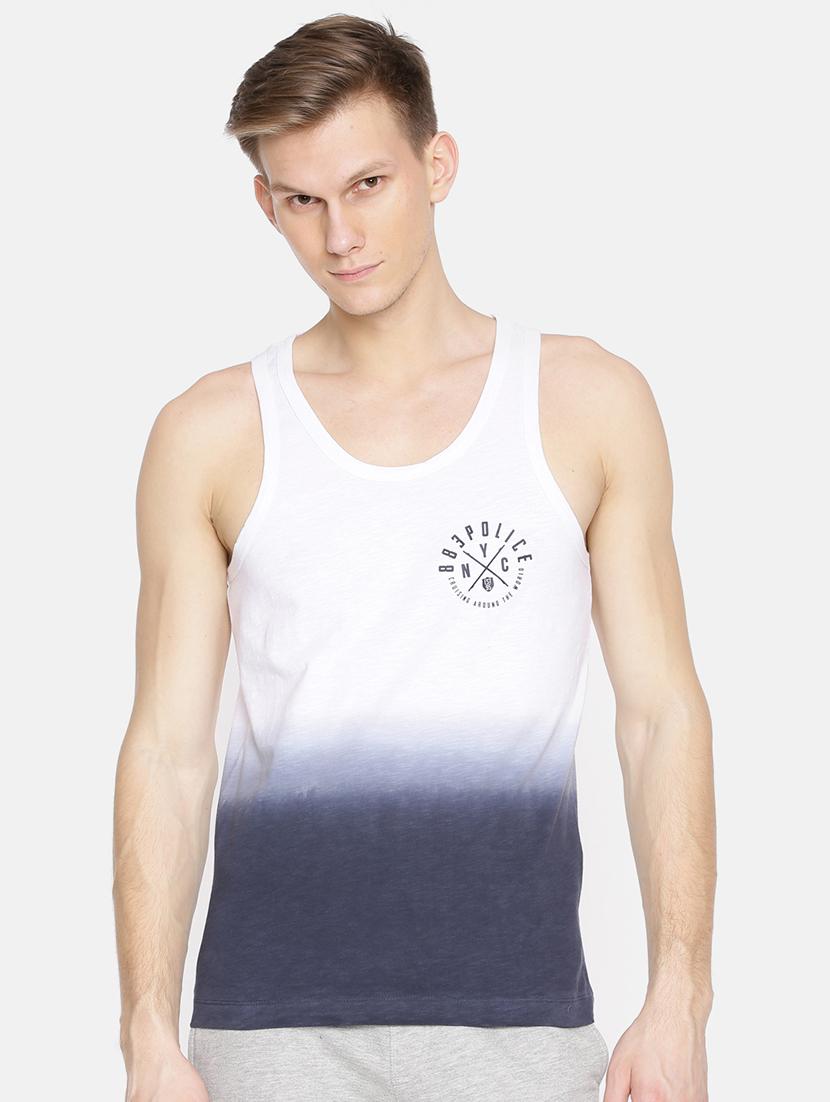 navy cotton blend vest - 15925374 - Zoom Image - 1