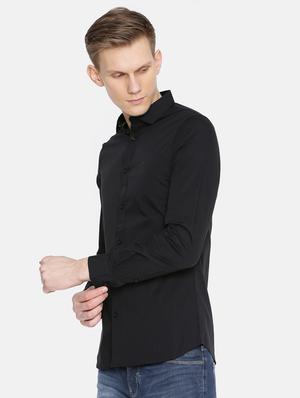 black cotton casual shirt - 15925376 - Standard Image - 2
