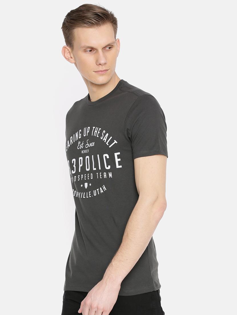grey cotton chest print t-shirt - 15925382 - Zoom Image - 2
