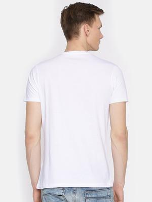 white cotton chest print t-shirt - 15925383 - Standard Image - 3
