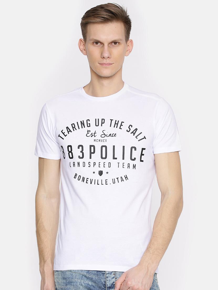 white cotton chest print t-shirt - 15925383 - Zoom Image - 1