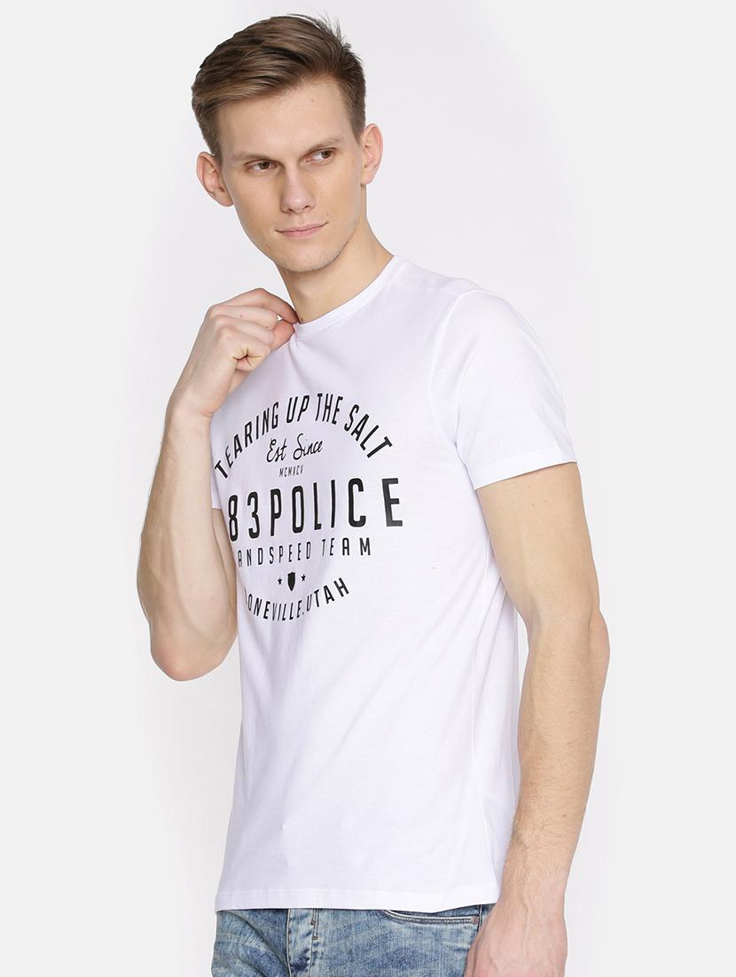 white cotton chest print t-shirt - 15925383 - Zoom Image - 2