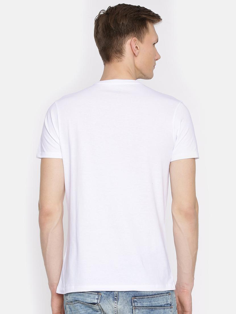 white cotton chest print t-shirt - 15925383 - Zoom Image - 3