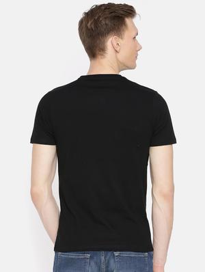black cotton chest print t-shirt - 15925386 - Standard Image - 3