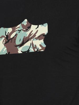 black cotton chest print t-shirt - 15925386 - Standard Image - 4