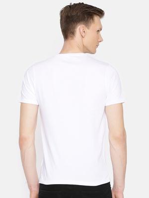 white cotton chest print t-shirt - 15925387 - Standard Image - 3